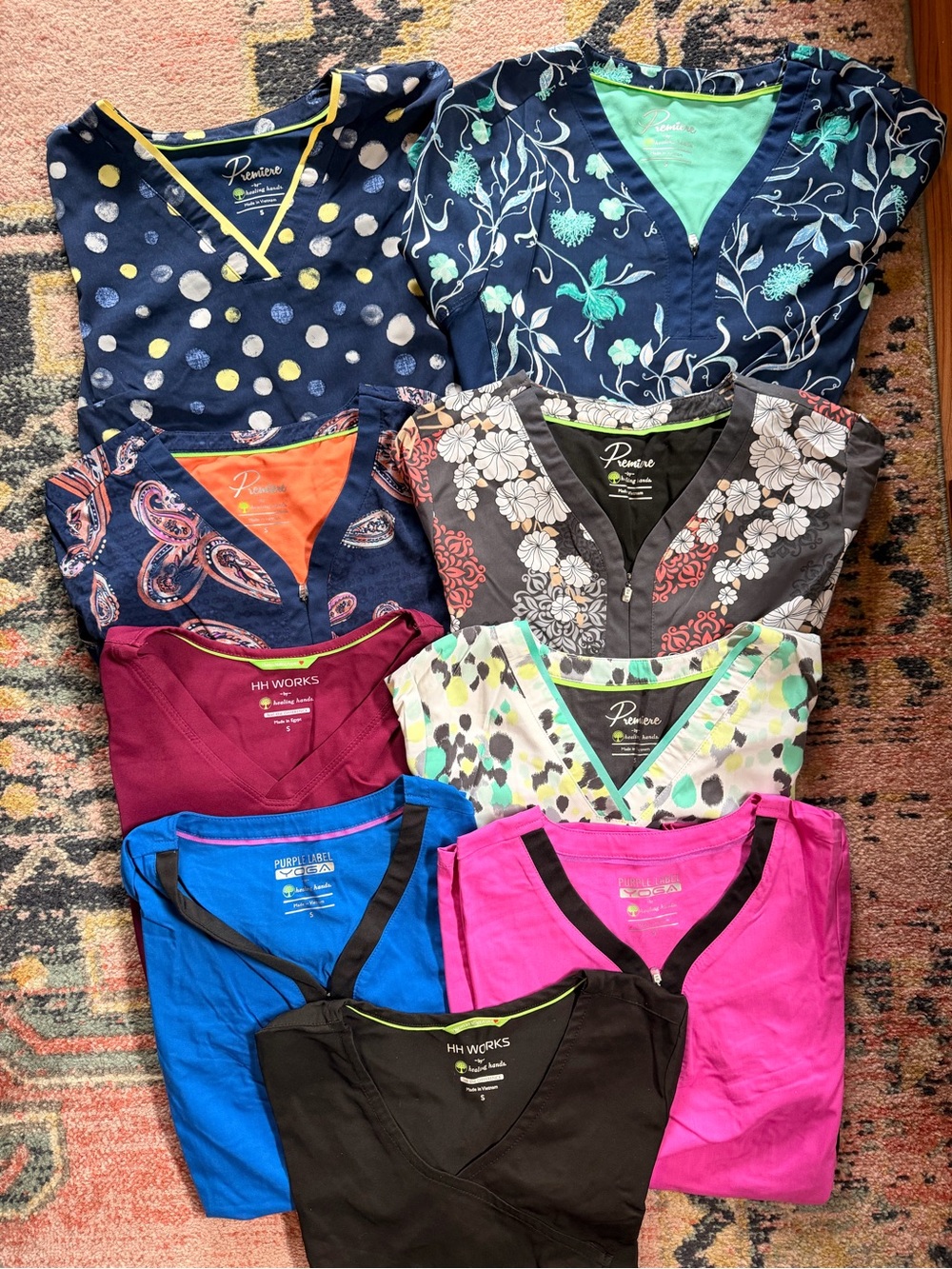 Healing Hands Scrub Top Lot